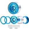 MOHERO 4PCS Metal RC Rim 2.2 Inch Beadlock Wheel Rim & Wheel Outer Ring for 1:10 RC Rock Crawler Axial SCX10 Wraith 90048 90046 TRX4 TRX6 (Blue) view 2