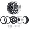 MOHERO 4PCS Metal RC Rim 2.2 Inch Beadlock Wheel Rim & Wheel Outer Ring for 1:10 RC Rock Crawler Axial SCX10 Wraith 90048 90046 TRX4 TRX6 (Black) view 2