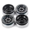 MORLORDY 4PCS RC 1.9 Beadlock Wheels Aluminum Alloy 1.9 inch Wheel Hubs Rims for 1/10 Scale RC Crawler Car SCX10 SCX10 II 90046 SCX10 III AXI03007 D90 TRX4 CC01 Upgrades - Black and Titanium view 1