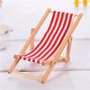 SGerste 3pcs Dolls House Miniature Garden Beach Furniture Stripe Folding Deck Chair view 2