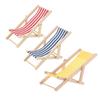 SGerste 3pcs Dolls House Miniature Garden Beach Furniture Stripe Folding Deck Chair view 4