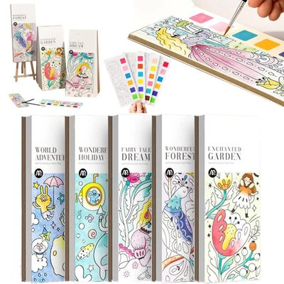 5 PCS Pocket Watercolor Painting Book, Magic Water Coloring Sketchbook, Drawing Doodle Coloring Books, Pocket Watercolor Kit, Improve Your Child's Creativity Concentration for Artist, Beginning