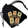 Cyber-Deals Genuine Leather Compact Dice Cup + Spanish Poker Dice with Black Velvet Storage Pouch (Grey w/Black Lining Cup, Bone Tone Dice) view 2