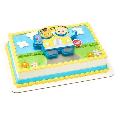 DECOPAC DecoSet CoComelon Ready for Adventure! Cake Topper, 4 Piece Cake Decoration Set With JoJo, Kittens, Wally, and Ello Puzzle Jigsaw (27978)