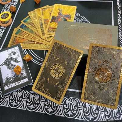 Jayiaine Tarot Deck, Waterproof and Guide Divination Oracle 80 Cards, Fortune Telling Game Set for Family Reunion Beginner Expert Reader Christmas Birthday, Black