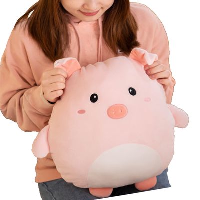 CASAGOOD Soft Flat Pig Plush Hugging Pillow Cute Pink Pig Stuffed Animal Piggy Plushies Toys Kids Piglet Anime Cushion for Birthday, Valentine's Day, Christmas...16.5 Inch