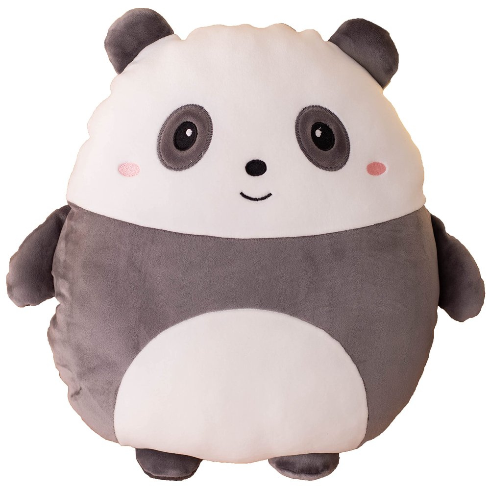 CASAGOOD Soft Flat Panda Plush Hugging Pillow Cute Black Panda Stuffed Animal Plushies Toys Kids Anime Cushion for Birthday, Valentine's Day, Christmas...16.5 Inch
