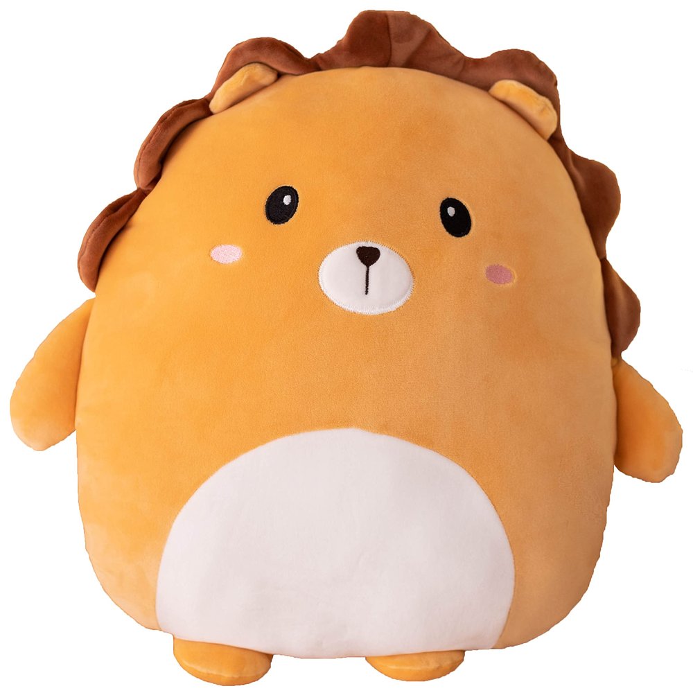 CASAGOOD Soft Flat Lion Plush Hugging Pillow Cute Brown Lion Stuffed Animal Plushies Toys Kids Anime Cushion for Birthday, Valentine's Day, Christmas...16.5 Inch