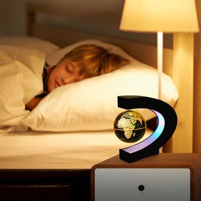 C-Shape Levitating Globe Lamp-3.5inch Floating Glbe World Map,Gifts,Magnetic Office Home Decoration