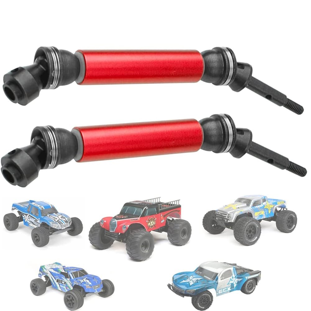 2Pcs Rear Drive Shaft CVD for 1/10 ECX 2WD Series Ruckus Torment Axe Brutus Circuit AMP RC Car Upgrade Parts(Red)