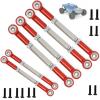 6Pcs Pull Rod Link Rod Set Upgrade Parts for 1/10 ECX 2WD Series Ruckus Torment Axe Brutus Circuit AMP RC Car(Red) view 2