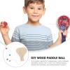 COHEALI Kids Paddle Toy Kids 20 pcs Christmas Painting Craft Balls Activity Party Wooden Ball Goodie Hand Style Fillers Art B Paddle Accessories with Rackets Educational view 2