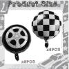 12 Pcs Tire Balloons Black and White Checkered, 18 Inch Race Car Wheel Foil Balloons for Baby Shower Gender Reveal Racing Theme Birthday Party Decoration Party Supplies view 2