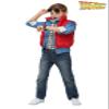 Kids Back to the Future Marty McFly Halloween Costume | Red Puffer Vest, Shirt, and Denim Jacket Set | Officially Licensed X-Small view 2