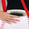elope Baseball Costume Companion Bag - Stuffed Baseball Purse with Adjustable Strap and Embroidered Lacing view 4