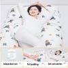 U-Shaped Full Body Maternity Pillow, Multifunctional Maternity Sleep Pillow Nursing Pillow, AB Side Soft Washable Cotton Cover (Color : Style 4, Size : 185x80x20cm) view 4