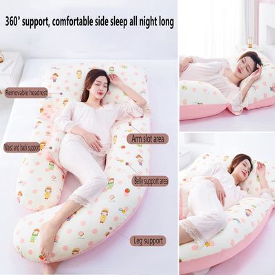U-Shaped Full Body Maternity Pillow, Multifunctional Maternity Sleep Pillow Nursing Pillow, AB Side Soft Washable Cotton Cover (Color : Style 2, Size : 185x80x20cm)