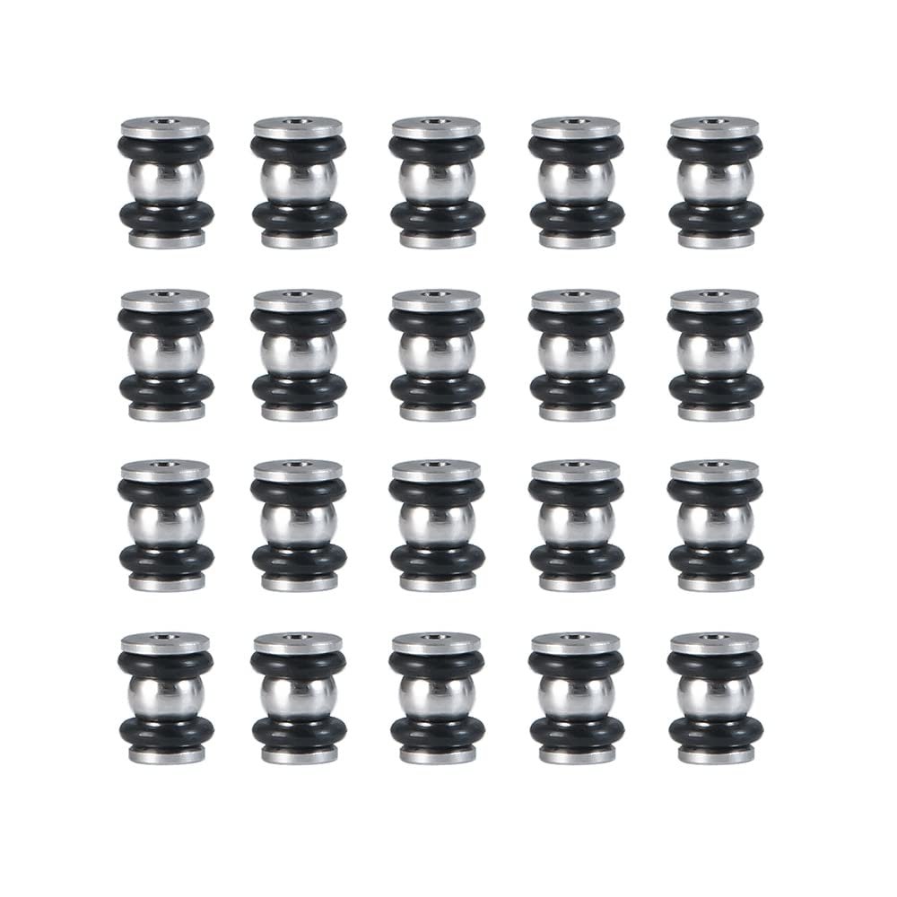 20PCS Rod End Ball Head Holder Tie Rod Ends Ball Joints for 1/24 RC Crawler Axial SCX24 90081 001 002 005 006 Gladiator ( Color : 1Set )