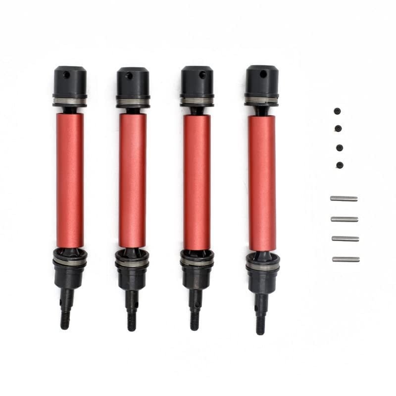 2/4pcs Slider Front/Rear Drive Shaft Set for 1/10 ARRMA 3s&Mega Vorteks Senton Granite Old Big Rock Upgrade Parts ( Color : Red 4pcs )