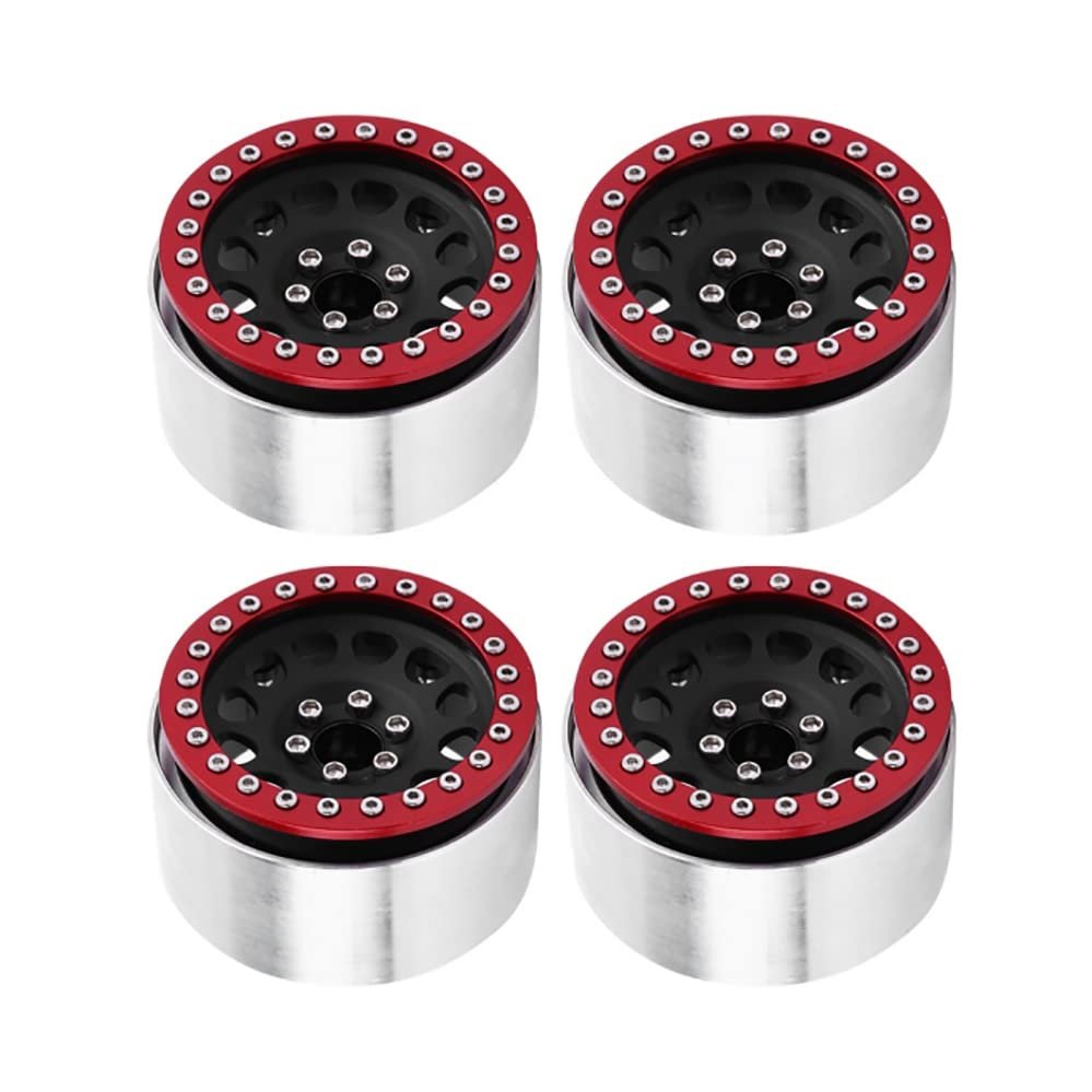 4PCS 1/10 RC Rock Crawler Aluminum 2.2 Beadlock Wheel Rims for 1/10 Axial SCX10 90046 RR10 Wraith TRAXXAS TRX4 TRX6 ( Color : Option 5 )