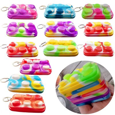 20 Packs Christmas Classroom Students Gifts Bulk Rainbow Bubble Fidgets Gifts from Teacher, Buliding Block Mini Pop Holiday Rewards Party Favors for Kids Adult