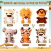 30 Pieces Valentines Day Small Stuffed Jungle Animals, Mini Stuffed Safari Animals Toys, 4.8 Inch Plush Lion Tiger, Elephant Giraffe Leopard Monkey for Baby Shower Safari Jungle Themed Party view 2