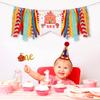 Amosfun Circus Carnival 1st Birthday Party Decorations Party Supplies Highchair Banner Reusable Satin Garland Cone Paper Hat and Photo Booth Props view 2