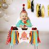 Amosfun Circus Carnival 1st Birthday Party Decorations Party Supplies Highchair Banner Reusable Satin Garland Cone Paper Hat and Photo Booth Props view 3