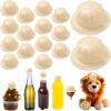Sratte Mini Safari Hats Miniature Jungle Explorer Pith Hat Plastic Safari Party Tiny Adventure Party Toy Beige(25 Pcs) view 1