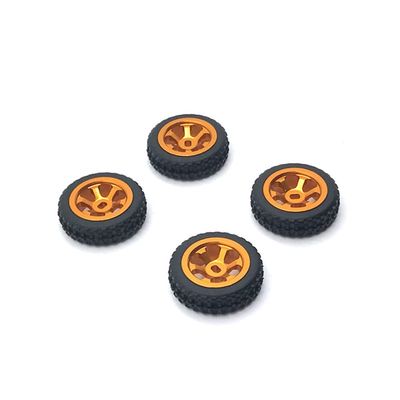 MOOKEENONE 4X Aluminum Alloy Wheels Rim Tires for Wltoys 1/28 K969 K989 P929 RC Car