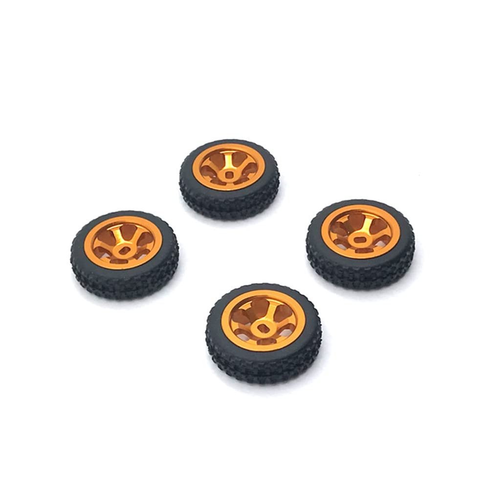 MOOKEENONE 4X Aluminum Alloy Wheels Rim Tires for Wltoys 1/28 K969 K989 P929 RC Car