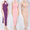 1/6 Scale Female Clothes,Female Ice Silk Cheongsam Dress Costume Clothing for 12inch PH TBL JO Action Figure Body (White) view 2