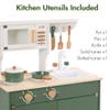 ROBUD Kids Kitchen Playset, Vintage Wooden Play Kitchen with Ice Dispenser, Pretend Toddlers Kitchen Toy with Accessories, Baby Gift for Ages 3 4 5 6 7 8 view 3