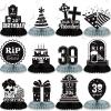 12 Pack RIP to My 20s Birthday Decorations, Death to My 20s Decorations, RIP 20s Birthday Black and White Honeycomb Centerpieces Decorations, Funeral for My Youth 30th Birthday Table Decorations Decor view 1