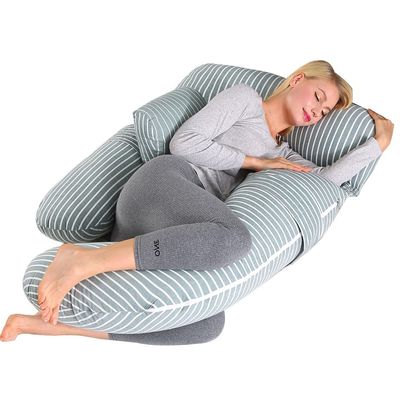Pregnancy Pillow Comfortable Cotton G-Shaped Maternity Pillow Removable and Washable with Zip for Free Combination. Relief for Legs, Waist and Abdomen (Color : Green, Size : 185x85cm)
