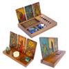 Curawood 3 Tarot Card Holder Stand, Etched & Engraved Moon, Crystal Tray with Moon Phase Cover Bundle view 1