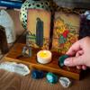 Curawood 2 Tarot Card Holder Stand, Etched Triple Moon, Crystal Tray with Moon Phase Cover Bundle view 4
