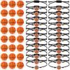 Romooa 48 Pcs Basketball Party Favor Sports Birthday Supplies Set 24 Inspirational Basketball Bracelets 24 Mini Foam Stress Ball for Sports Theme Birthday Party Team Valentine Gifts view 1