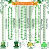 NOVWANG 21Pcs St. Patrick's Day Necklaces Metallic Bead Green Necklace for St. Patrick's Day Mardi Gras Party Favors Supplies Decorations7 Style view 2