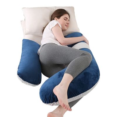 Pregnancy Pillow H-Shaped Crystal Velvet Maternity Pillow Detachable Side Sleeper Body Pillow Nursing Pillow. Support for The Pregnant Woman's Body (Color : A2, Size : 115x55cm)