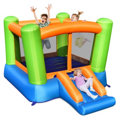 JIMUOO Inflatable Bounce House, Kids Bounce Castle Outside, Jumping Castle Bouncer w/Slide, Large Jumping Area, 2-in-1 Bouncy House for Toddler, Kids Bouncy Castle for Party Indoor Outdoor