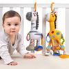 TUMAMA Hanging Toys, 16 inch Plush Animals Baby Rattle, Car Seat Stroller Toys, 2 Pack, Newborn - 12 Months, 2 x Plush Animal Hanging Toys (Giraffe, Zebra), Rings, Built-in Rattles and Crinkles view 1