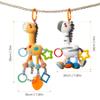 TUMAMA Hanging Toys, 16 inch Plush Animals Baby Rattle, Car Seat Stroller Toys, 2 Pack, Newborn - 12 Months, 2 x Plush Animal Hanging Toys (Giraffe, Zebra), Rings, Built-in Rattles and Crinkles view 2