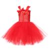Agoky Kids Girls Christmas Mrs Claus Mesh Tutu Dress with Headband Xmas Fancy Party Performance Dress Up Type C Red 10-12 Years view 3