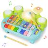 Costzon 3 in 1 Musical Toy, Electronic Xylophone with Game Drum, Kids' Drum & Percussion Instruments, Educational Piano Keyboard, Preschool Toy for Toddlers view 1