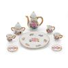 Cutemini 1:6 Scale Miniature Porcelain Dollhouse Tea Cup Sets 8PCS Flower Pattern Teapot Platter Dish Sets Dollhouse Kitchen Supplies Decoration (Light Pink) view 1