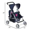 The New York Doll Collection First Twin Stroller - Cutest Heart Design Baby Strollers Great Toy Gift for Toddlers and Girls (Denim) Blue,pink view 3