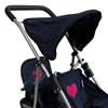 The New York Doll Collection First Twin Stroller - Cutest Heart Design Baby Strollers Great Toy Gift for Toddlers and Girls (Denim) Blue,pink view 4