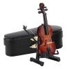 Jeanoko Miniature Violin Model with Stand Case Dollhouse Accessories Mini Musical Instrument Decor Gift Dollhouse Model Home Decoration view 1