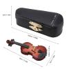 Jeanoko Miniature Violin Model with Stand Case Dollhouse Accessories Mini Musical Instrument Decor Gift Dollhouse Model Home Decoration view 2